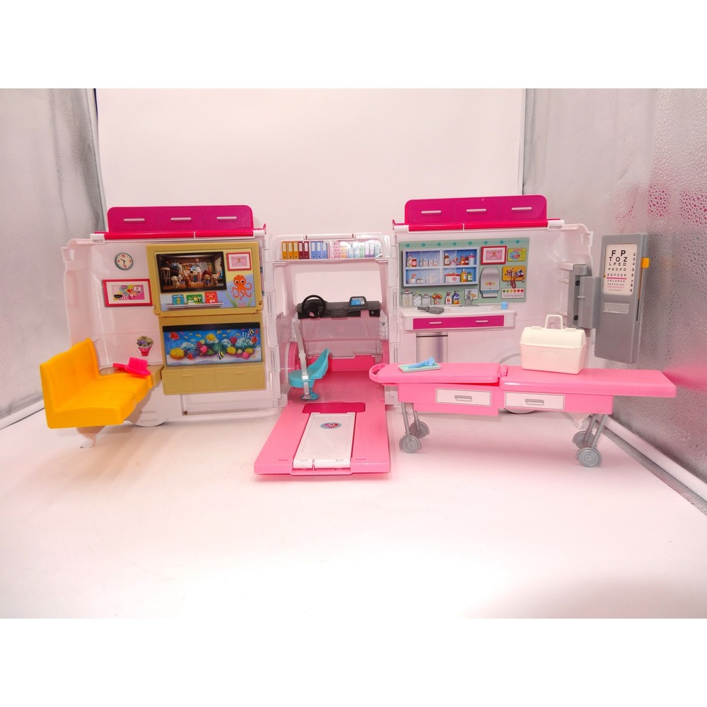 Mattel Barbie FRM19 Pink/White Medical Ambulance Vehicle Playset